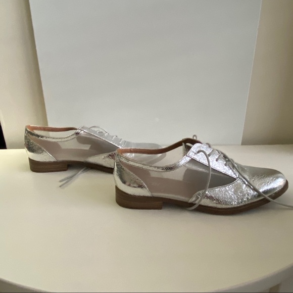 ABOUND mesh lace up oxford sneakers flat Silver - Picture 1 of 4